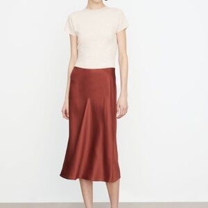 Vince Satin Midi Slip Skirt